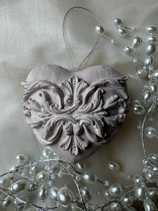 Hand Painted Soft Pink Paper Mache Heart