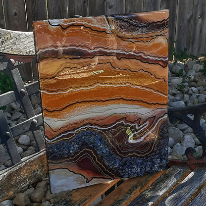 Orange Crush Resin Geode Art