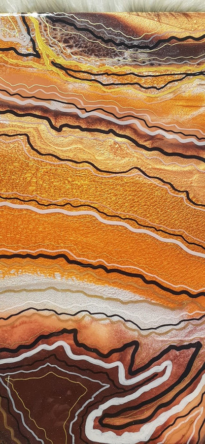 Orange Crush Resin Geode Art