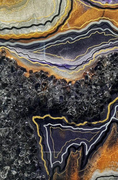Purple Rain Resin Geode Art