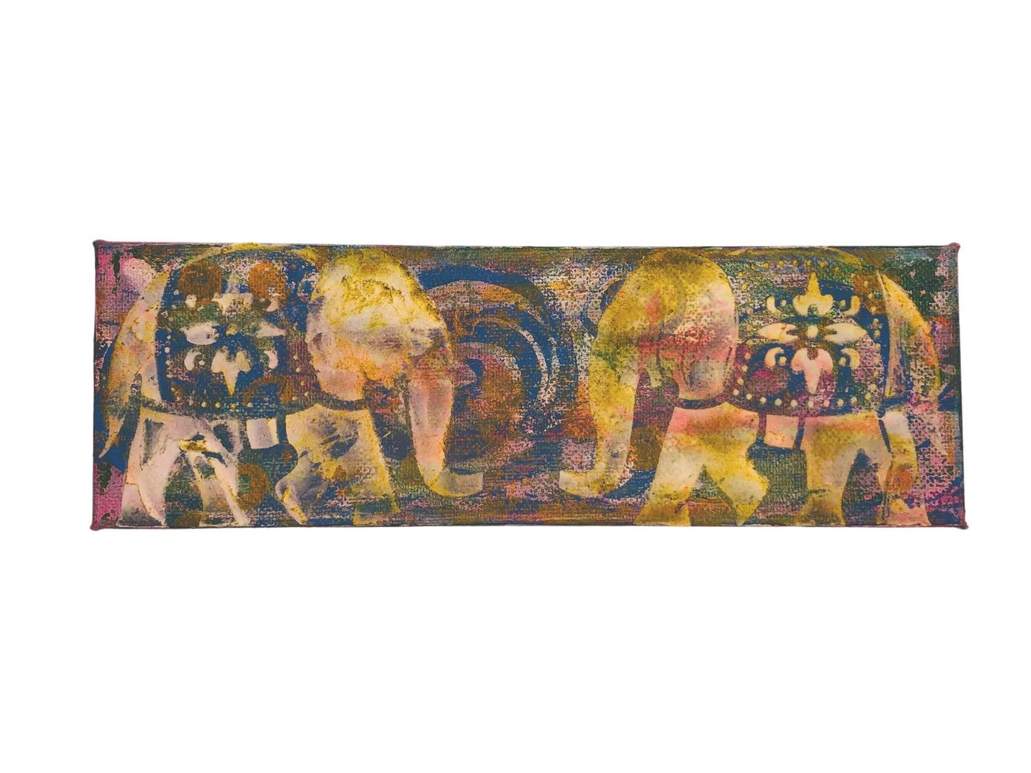 Elephant Pair Mixed Media on Canvas