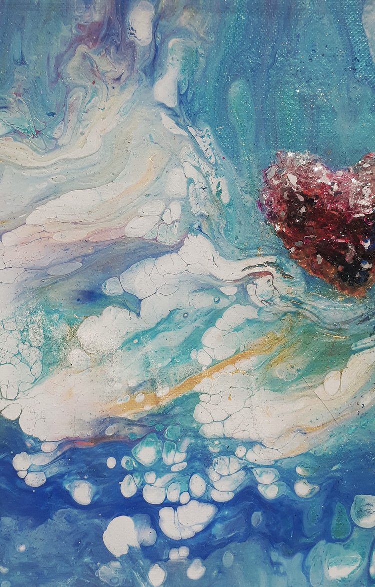 Overflow of the Heart: Resin Mixed Media Art
