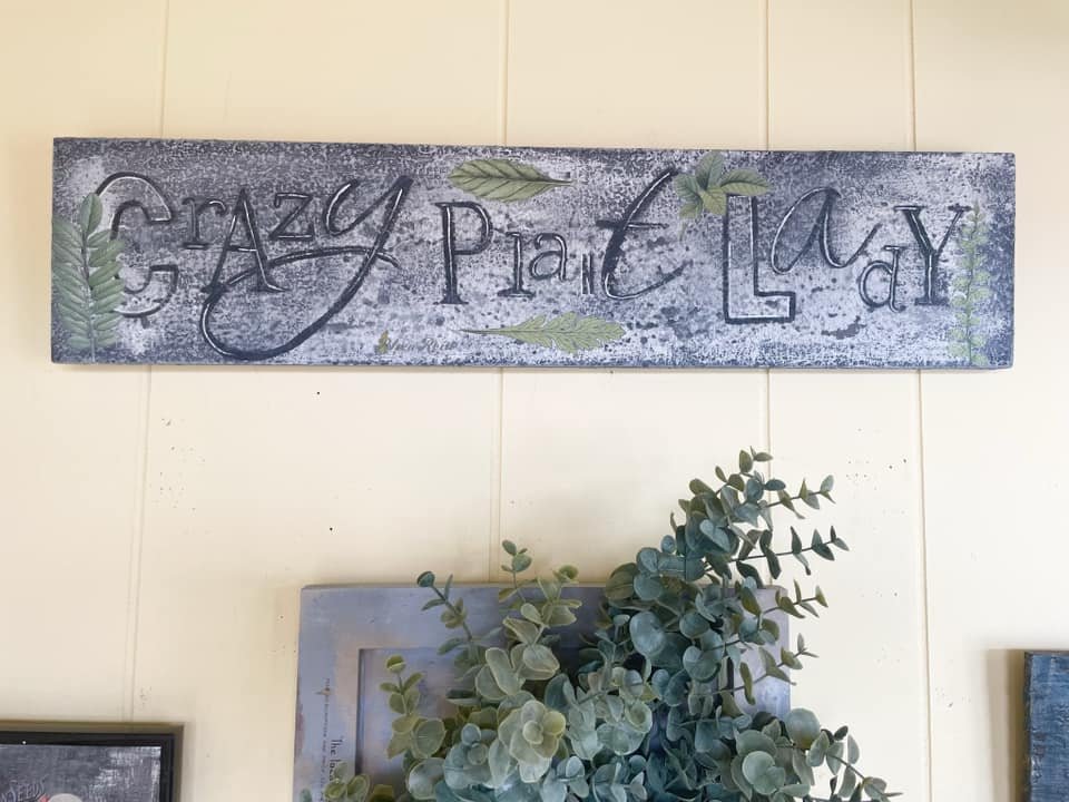 Crazy Plant Lady Hand Painted Sign