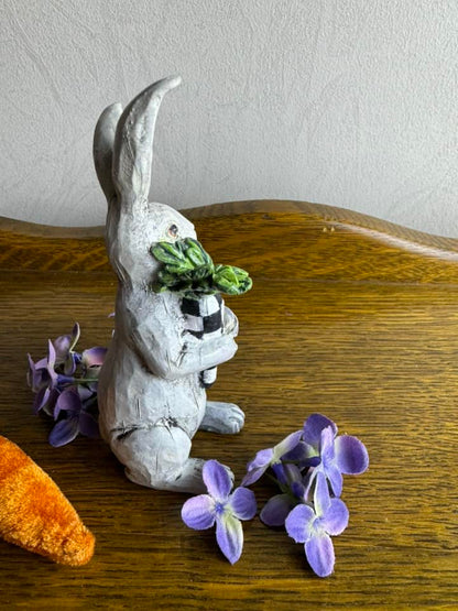 Whimsical Hand Painted Bunny