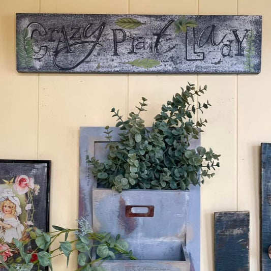 Crazy Plant Lady Hand Painted Sign