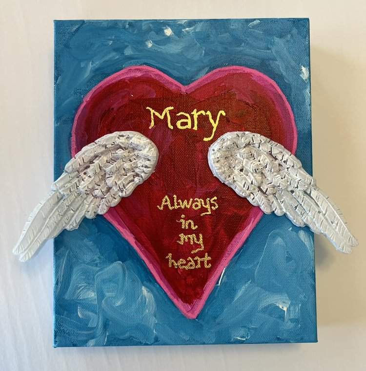 "Always In My Heart" Original Mixed Media Art with Personalization