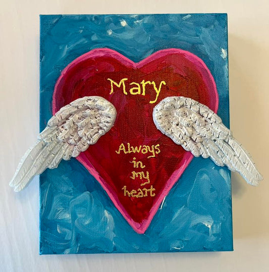 "Always In My Heart" Original Mixed Media Art with Personalization