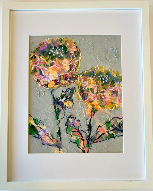 Loving Some Roses Original Mixed Media Floral Painting