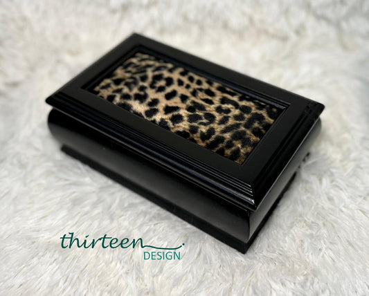 "Vintage Hollywood" Leopard-print Fabric Jewelry Box
