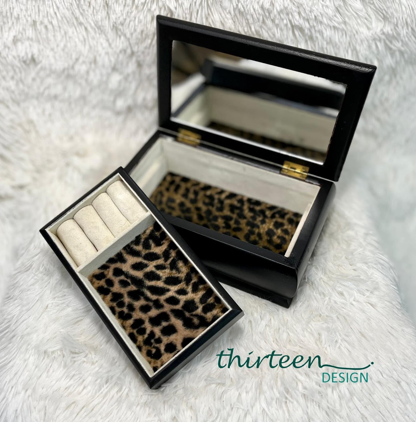 "Vintage Hollywood" Leopard-print Fabric Jewelry Box