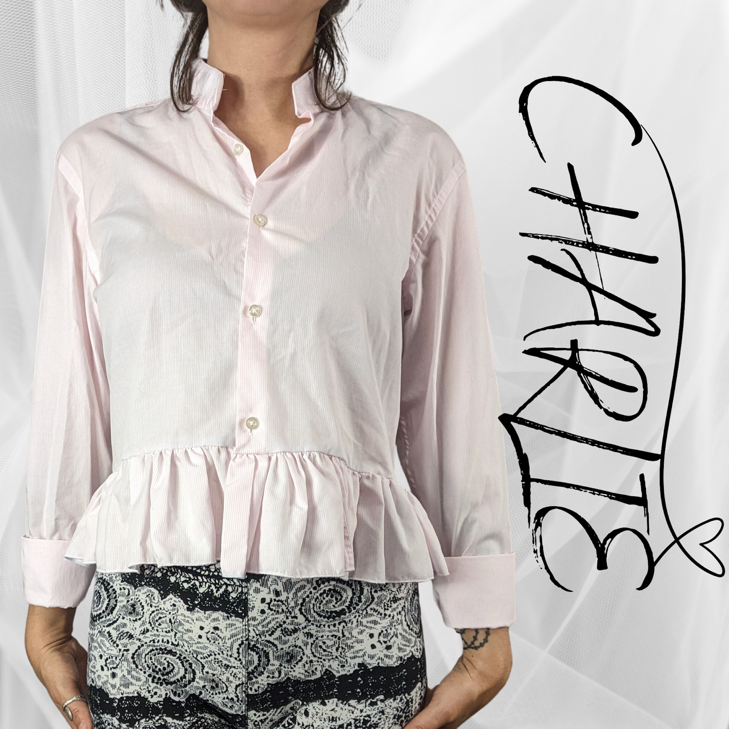 Charlie - Cropped Ruffle Button-Up