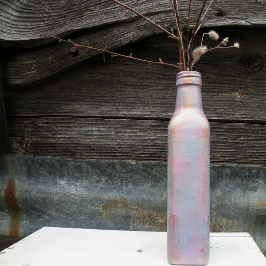 Purple, Blue & Copper Upcycled Bottle Vase
