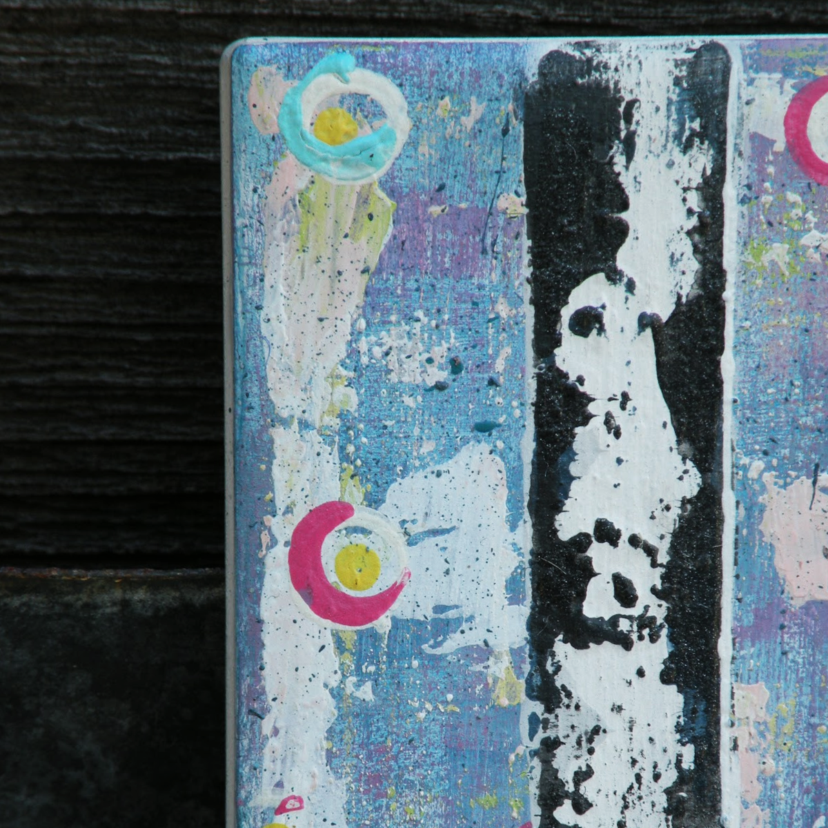 Multi-clipse - Original Painting on Upcycled Tile