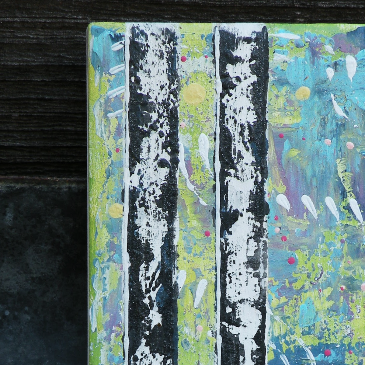 In the Wind - Original Painting on Upcycled Tile