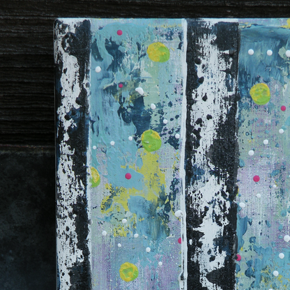 Teal the Morning - Original Painting on Upcycled Tile