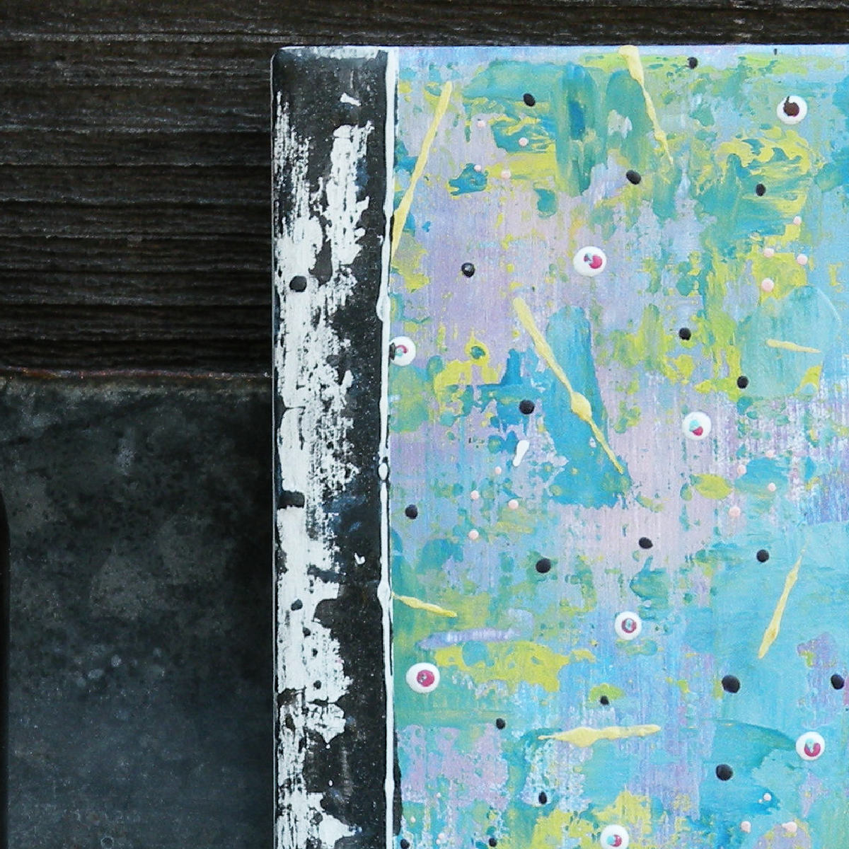Bursts of Light - Original Painting on Upcycled Tile