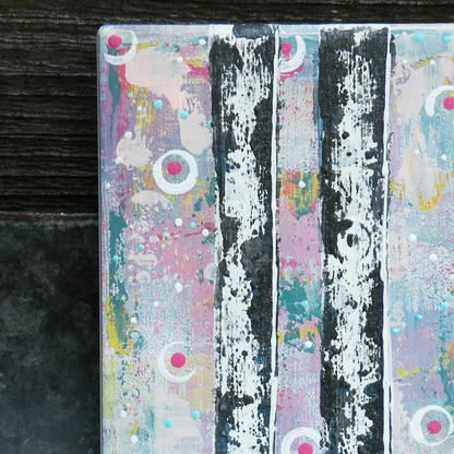 Turn Up the Brights - Original Painting on Upcycled Tile