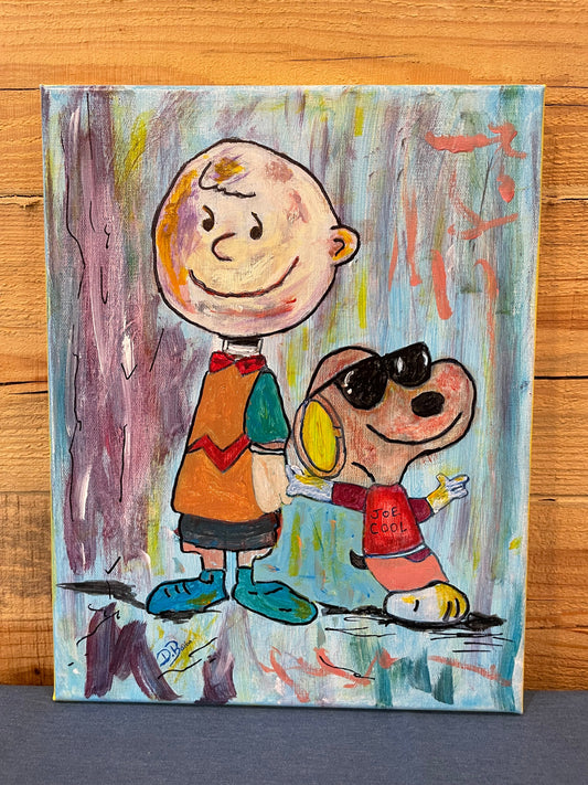 “Snoopy and Charlie” Original Acrylic Painting