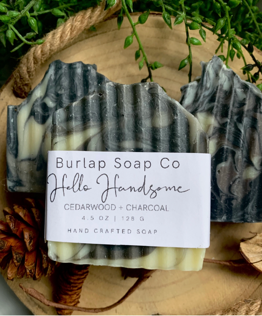 Hello Handsome Cedarwood+ Charcoal Handcrafted Artisan Soap