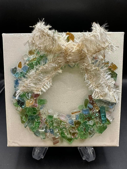 Wreath of Many Colors Glass and Resin Art