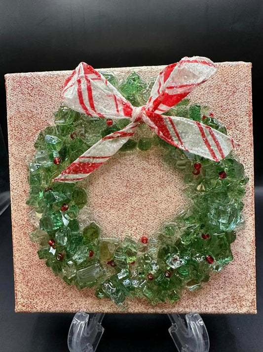 Red and Green Resin Art Wreath