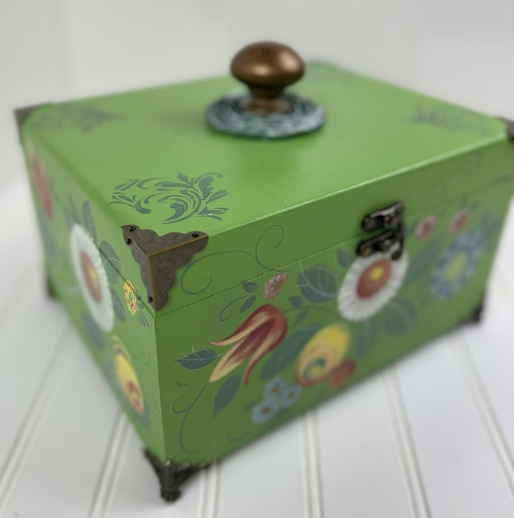 Green Os Rosmaling Box