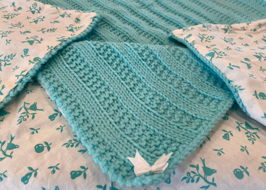 Teal Knit Baby Blanket