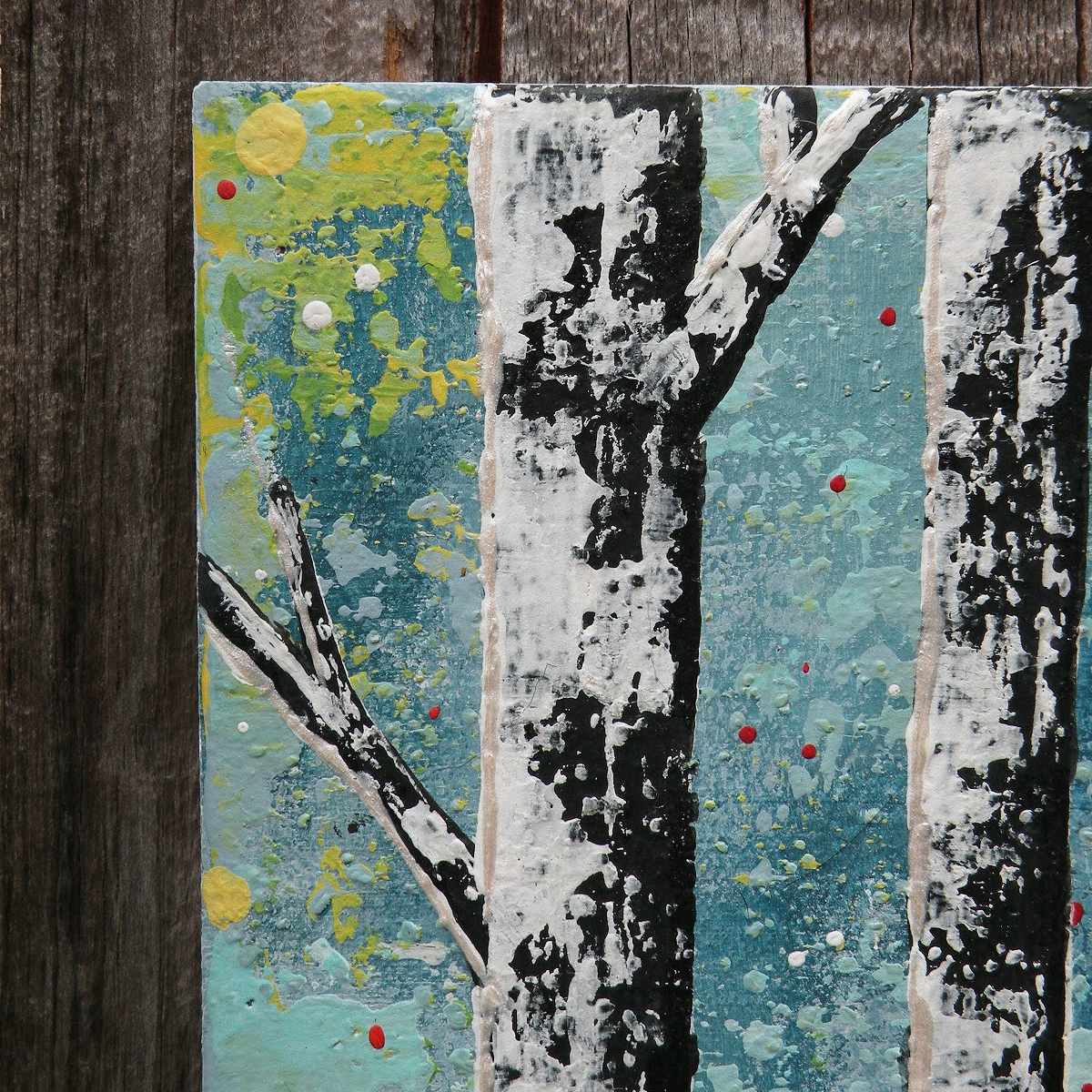 Teal the End Original Painting on Tile