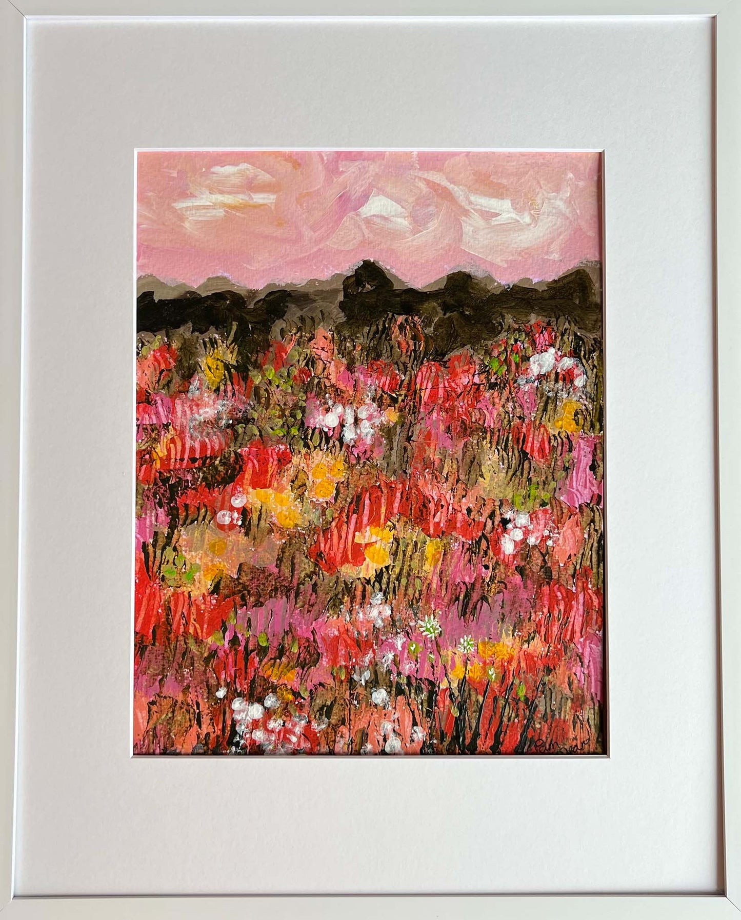 Wildflower View Original Mixed Media Landscape Painting